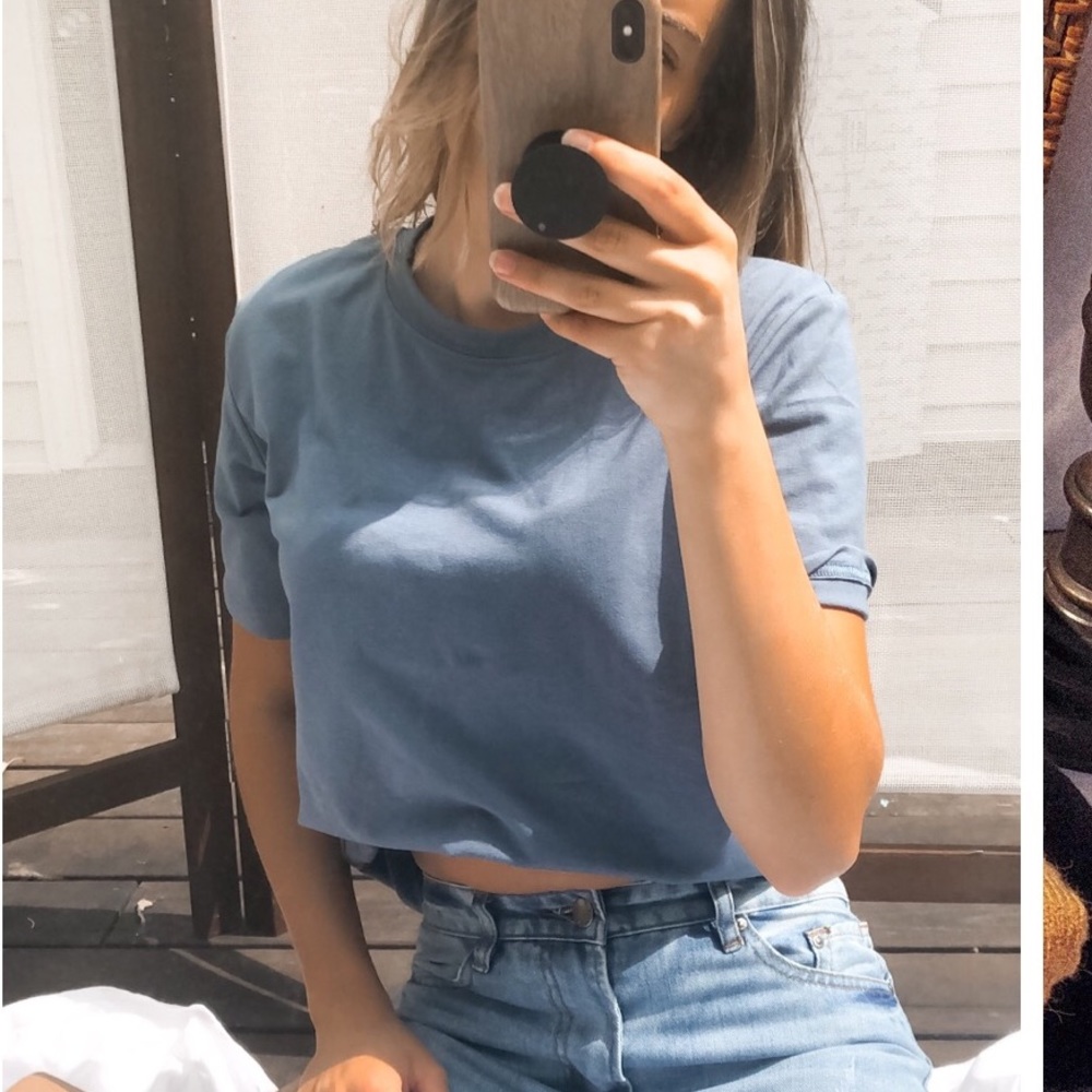 NEW BOUTIQUE T SHIRT DUSTY BLUE